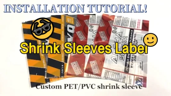 Custom Logo Pet PVC Heat Wrap Sleeves Packaging Bottle Water Glass Wraps Bottles Sleeve Label Printed Shrink Film