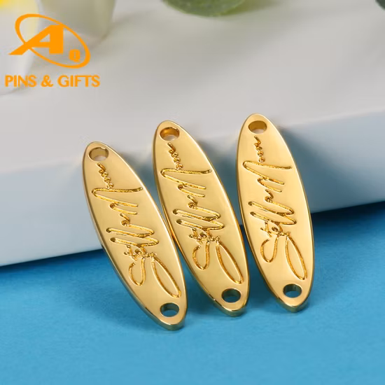 Customized Curved Bottle Stickery Tags for Perfume Brand Decorative Make Bike Nameplate Sticky Metal Label